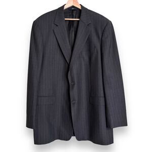 Brooks Brothers 346 Wool Stretch Charcoal Gray Pin Stripe Blazer Men's 46L